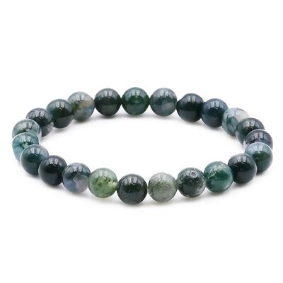 Ball Bracelet 08mm Moss Agate AB