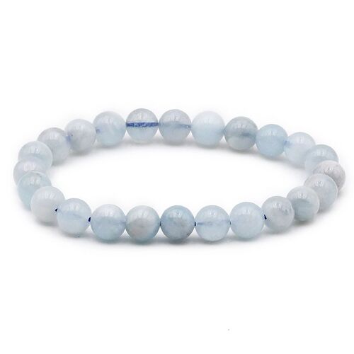 Bracelet Boule 08mm Aigue Marine AB