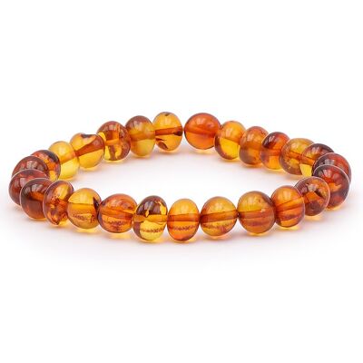 Bracelet Boule 08mm Ambre Baltique Cognac A (08-10mm)