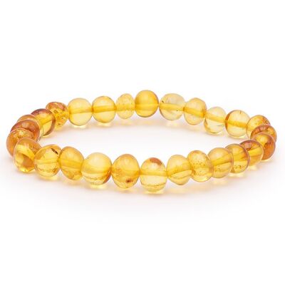 Ball Bracelet 08mm Baltic Amber Yellow A (08-10mm)