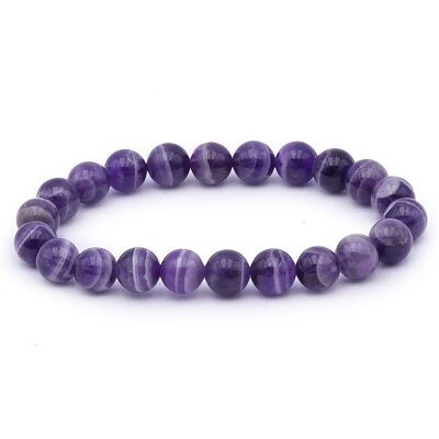 Ball Bracelet 08mm Amethyst Banded Brazil AA
