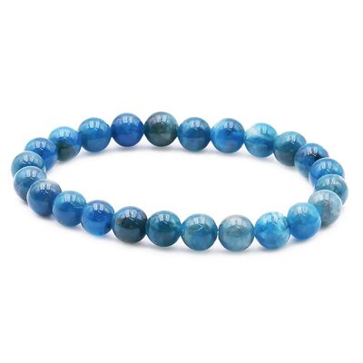 Kugelarmband 08mm Blauer Apatit A+