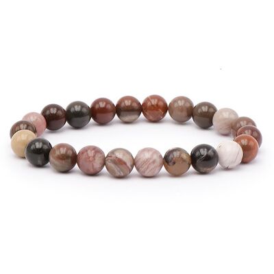 Ball Bracelet 08mm Fossil Wood A