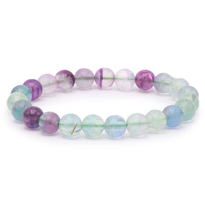 Bracelet Boule 08mm Fluorine Multicolore AA