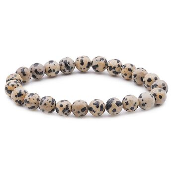 Bracelet Boule 08mm Jaspe Dalmatien AB