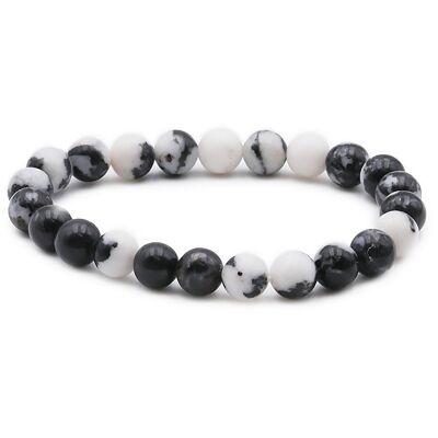 Bracelet Boule 08mm Jaspe Zebre AB