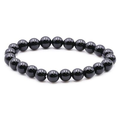 Bracelet Boule 08mm Obsidienne Noire A
