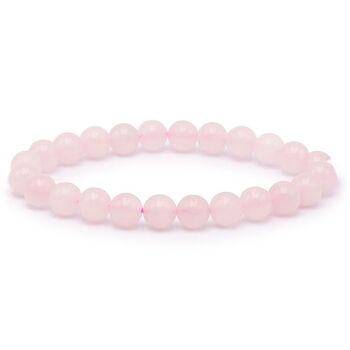 Bracelet Boule 08mm Quartz Rose A