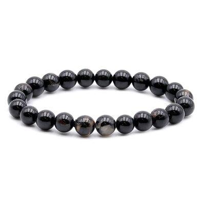 Ball Bracelet 08mm Black Tourmaline With Quartz B