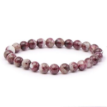 Bracelet Boule 08mm Tourmaline Rose Sur Quartz A+ (07-08mm)