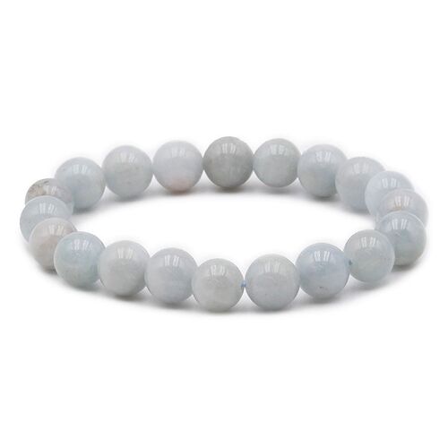 Bracelet Boule 10mm Aigue Marine AB