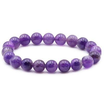 Bracelet Boule 10mm Améthyste Brésil A