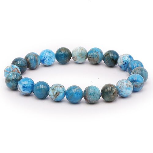 Bracelet Boule 10mm Apatite Bleue AB