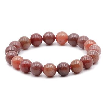 Bracelet Boule 10mm Aventurine Rouge AB