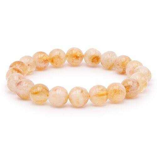 Bracelet Boule 10mm Citrine Chauffée AA