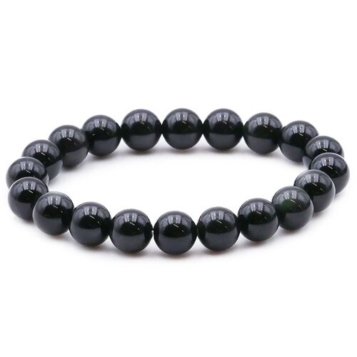 Bracelet Boule 10mm Obsidienne Oeil Celeste A