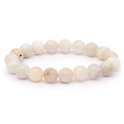 Bracciale a sfera 10mm Pietra di luna Beige AB