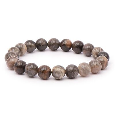 Bracciale a sfera 10mm Pietra di luna nera sfumata B (09-10mm)