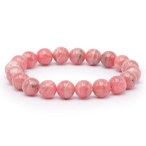 Bracelet Boule 10mm Rhodochrosite Argentine A+ (09-10mm)