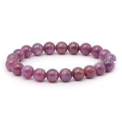 Bracelet Boule 10mm Rubis A+ (09-10mm)