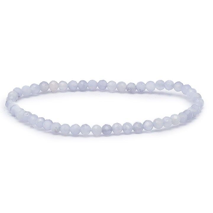 Bracciale Sfaccettato 03mm Calcedonio Blu A