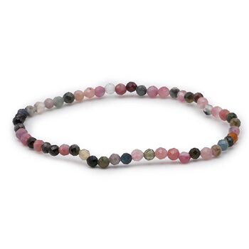 Bracelet Facetté 04mm Tourmaline Multicolore A