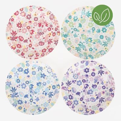 8 Paper plates: flowers