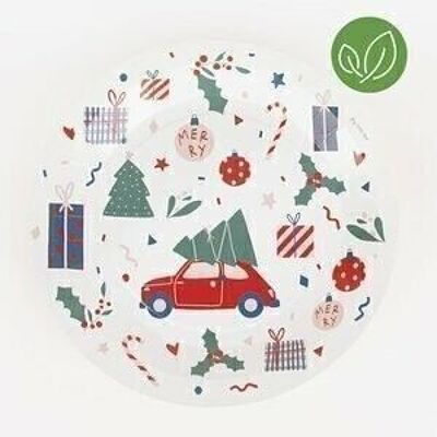 8 Assiettes en carton : Christmas