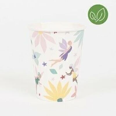 8 Paper cups: fairies