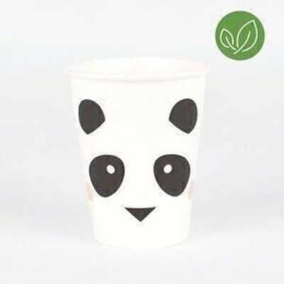 8 Pappbecher: Panda