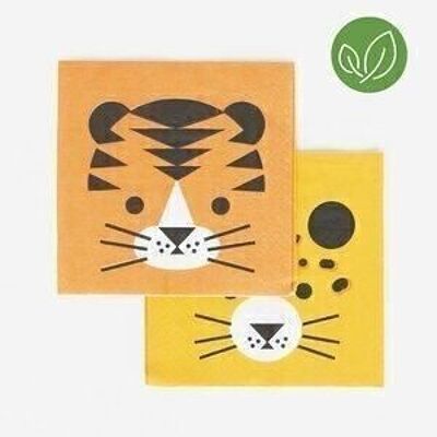 20 Paper napkins: mini felines