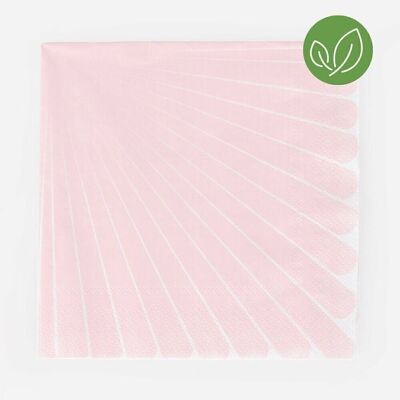 20 Serviettes en papier : rose pastel