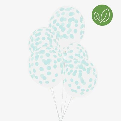 5 Balloons: aqua confetti