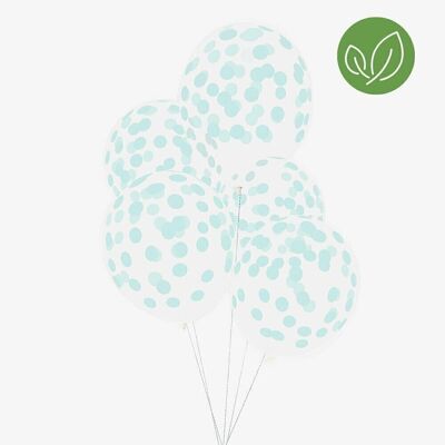 5 Ballons de baudruche : confettis aqua