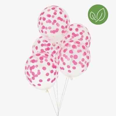 5 Balloons: fuchsia confetti