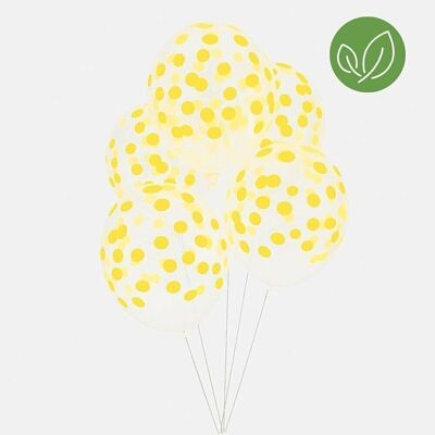 5 Globos: confeti amarillo