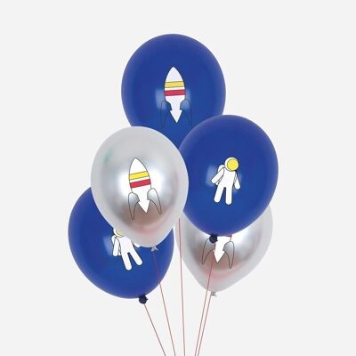 5 Ballons de baudruche : cosmonaute