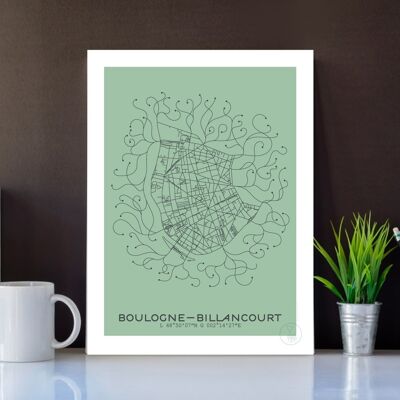 Map Boulogne Billiancourt Vert