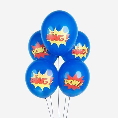 5 Globos: superhéroes