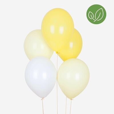 10 globos: trío amarillo