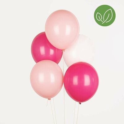 10 Ballons de baudruche : trio rose