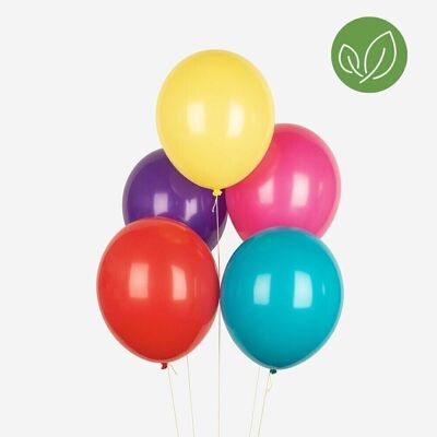 10 balloons: multi-colored