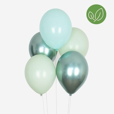 10 balloons: green mix