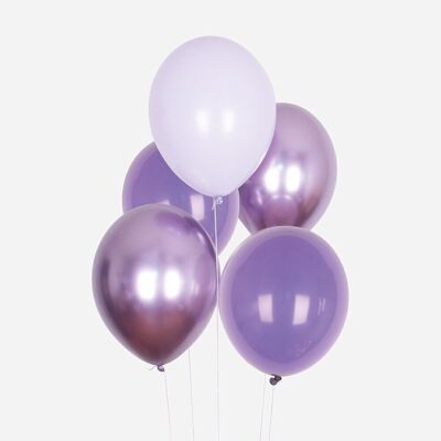 10 globos: mezcla lila