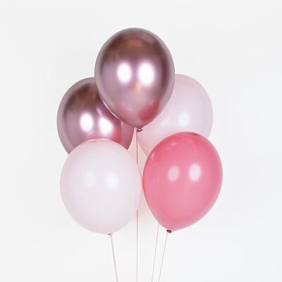 10 globos: mezcla rosa