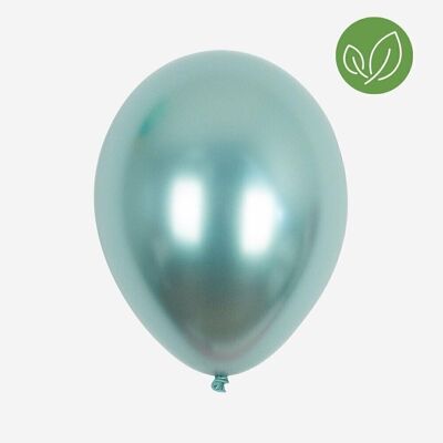 5 Ballons de baudruche : vert chromé