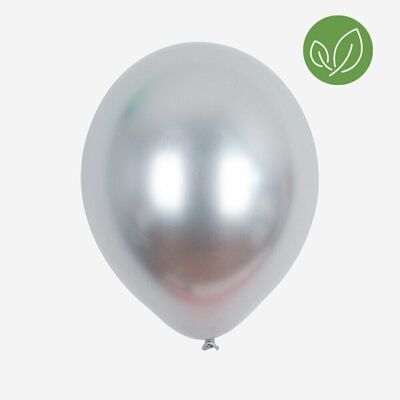 5 balloons: silver chrome