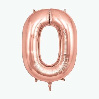 Ballon chiffre rose gold : chiffre 0