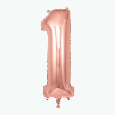 Rose gold number balloon: number 1