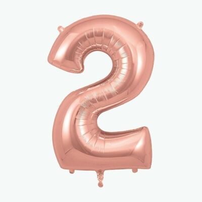 Rose gold number balloon: number 2